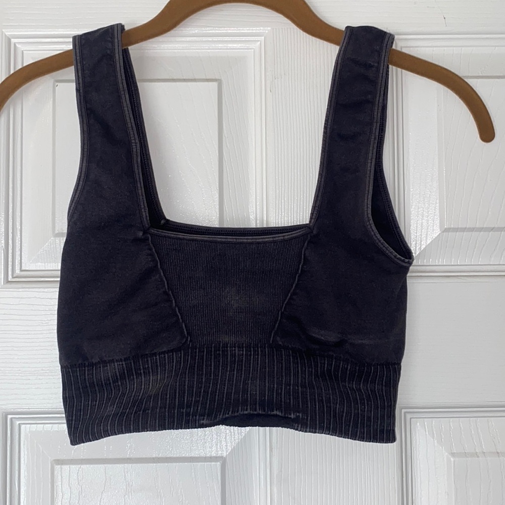 FP Movement Washed Black Square Neck Bra | XS/S